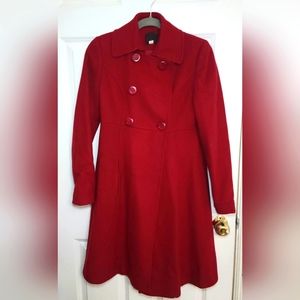 90s via Swing Coat/ color: red/Vintage coat/Size:0